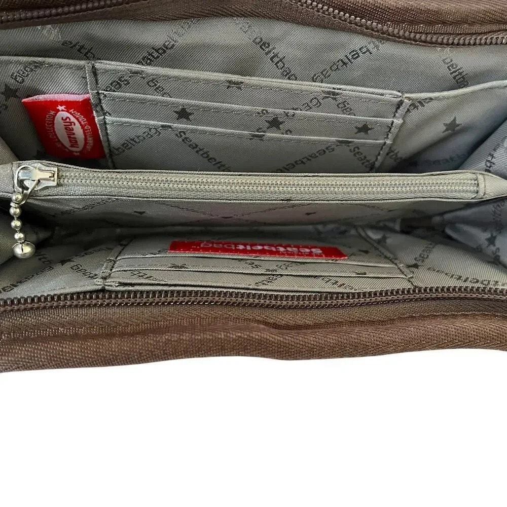 Harveys Seatbelt Bag Brown Zip-Around Long Wallet Clutch Handbag Evening Purse